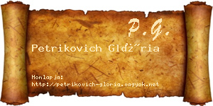 Petrikovich Glória névjegykártya